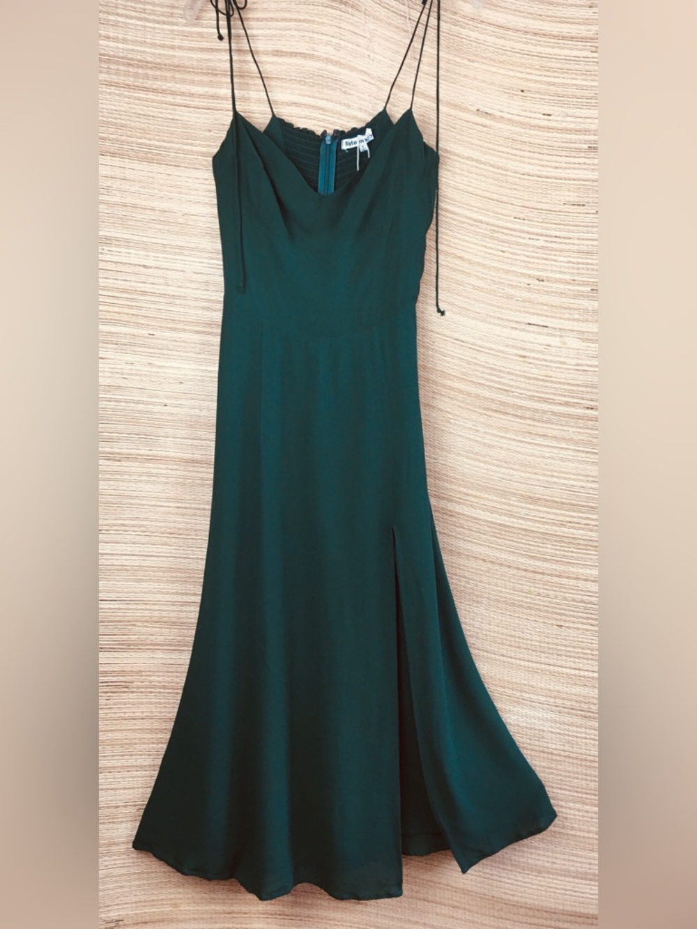 REFORMATION  NWOT Juliette Crepe Midi Dress In Emerald Size 6 - Picture 7 of 15